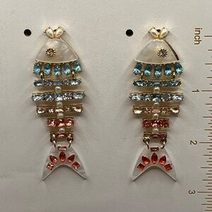 SugarFix BaubleBar Fish Mother of Pearl Crystal Dangle Post Pierced Earrings